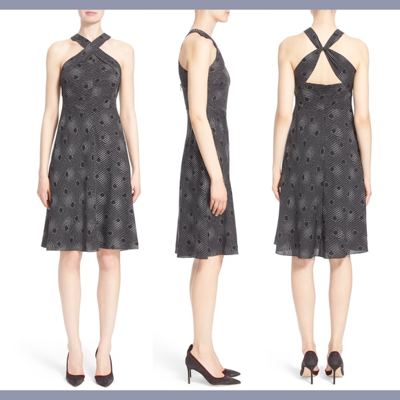 NWT$795 Nordstrom Signature & Caroline Issa Silk Twill‎ Halter Dress [SZ 2 ]